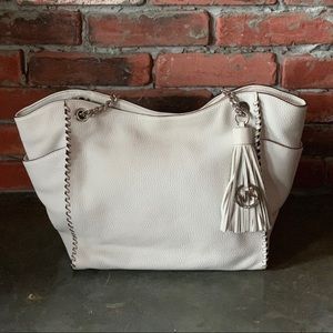 Michael Kors Purse White Pebbled Leather